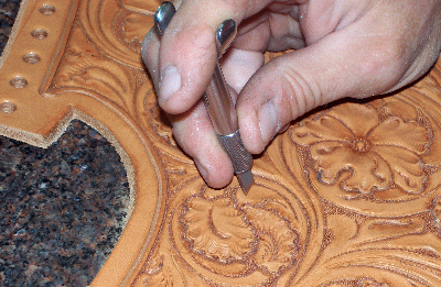 Floral Carving on Leather