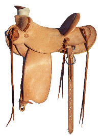 Rough Out Modified Low Moose cowboy saddle - Custom made saddle by Sandhills Saddlery